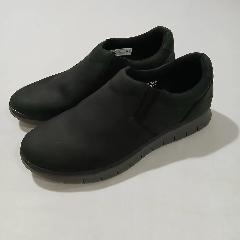 Vionic Shoes Mens 8 Khai Sneaker Black Slip On Loafer Weather Resistant Nubuck